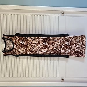 Milano Animal Print Sleeveless Maxi Dress. Size S  Brown/White/Black. NWT